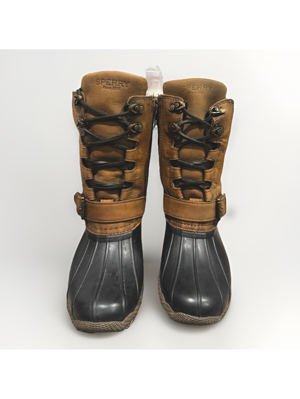 Sperry Women’s 7M Winter Snow Boots STS95911 • Brown Leather • Waterproof •